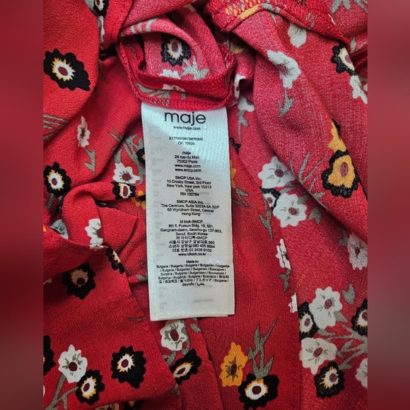 Maje Rahimi Floral Printed Ruffle Dress - Picture 8 of 9